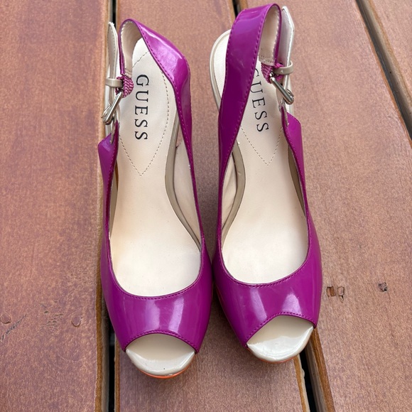 Guess Magenta and Orange Slingback Heels - Picture 2 of 13